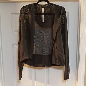 lululemon athletica Black Mesh Hooded Jacket